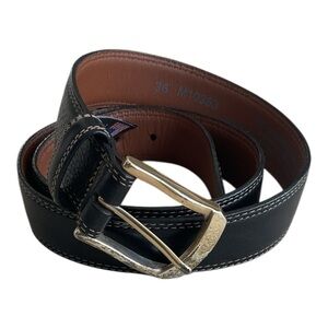 Brighton Black Leather Belt – Size 36 – Silver Buckle